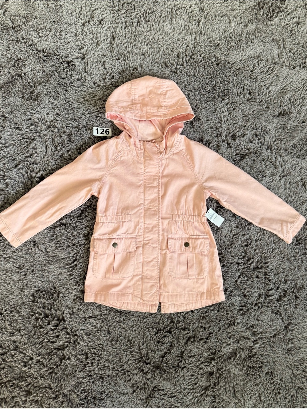 Old Navy Kids Hooded Light Pink Utility Jacket